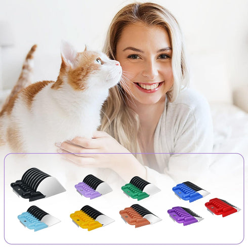 COSYONALL Animal Stainless Steel 9 Color Dog Guide Comb Set - Cutting Length 1/8" to 1 1/4" for A5 Detachable Blade