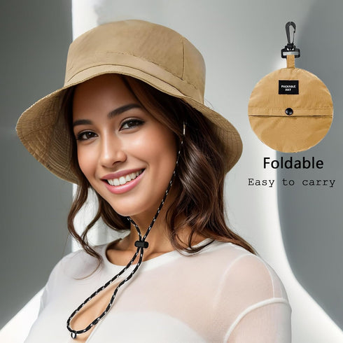 Waterproof Bucket Rain Hat, Outdoor Fishing Hat for Men Women, Foldable UV Protection Sun Hat for Summer Beach Hiking