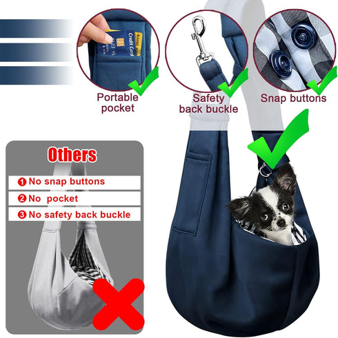 Stylish Dog Carrier Sling, Comfortable Purse for Traveling, Hands-Free Bag for Small Dogs