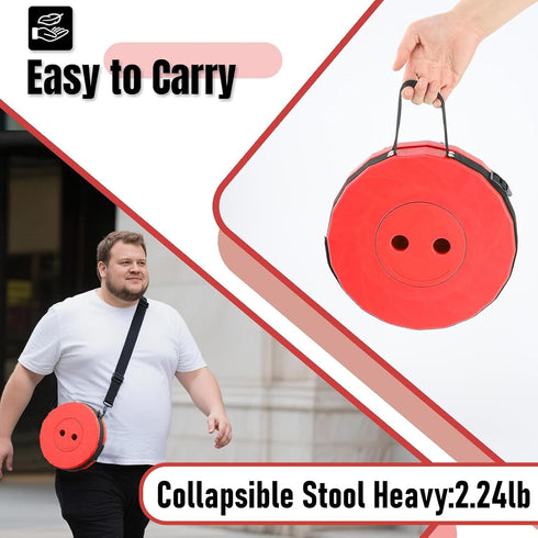 1pack) Doseno Upgraded Foldable Stool Thickened, Portable Collapsible Stool Retractable Stool for Fishing, Hiking