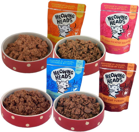 Wet Cat Food - So-Fish-Ticated Salmon, 93% Natural Salmon, Chicken & Beef Pouches, Grain-Free Recipe (10 x 100 g)
