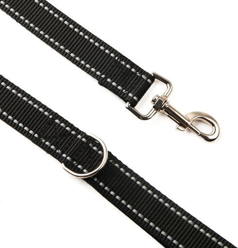 2-Pack Reflective Dog Leash 6ft - Nylon Leashes for Small, Medium, Large Dogs, 6ft Training Leash with D Ring (Black)