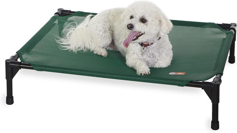 K&H Pet Products Elevated Outdoor Dog Cot Bed, Medium Green, Washable Breathable Mesh, Heavy Duty Frame
