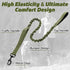 rabbitgoo Green Military Dog Leash, 5.2FT Bungee Training Leash with Shock Absorption & 2 Padded Control Handles