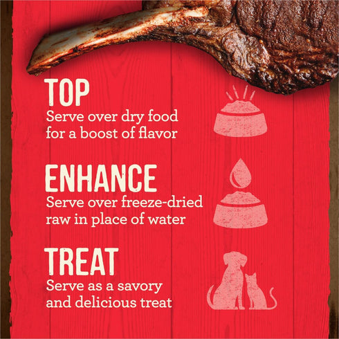 Merrick Grain Free Bone Broth, Premium Human Grade Dog and Cat Food Topper Pouches, Beef - 16 oz.