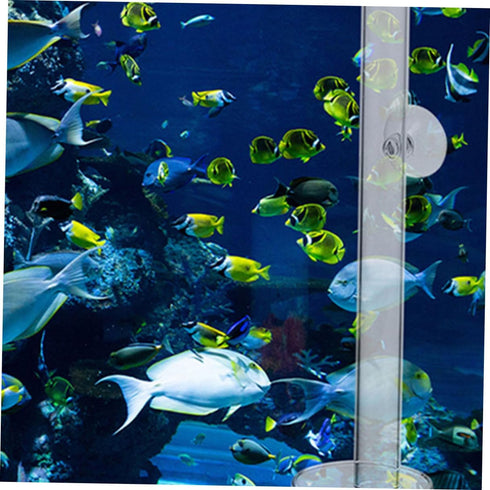 2.5cm 40cm Toyvian Acrylic Aquarium Fish Feeder with Diameter Feeding Column and Shrimp Feeding Dish Fish Tank Feeder