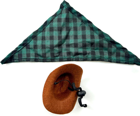 Set Rabbit Hat Scarf Pet Cowboy Cosplay Outfits Funny Halloween Costume Stuff for Small Animals Bunny Guinea Pig Ferret