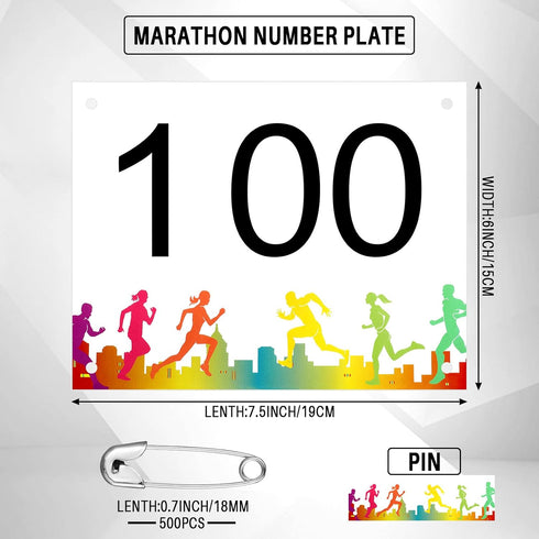 6 7.5 Inch XunYee Running Bib Competitor Numbers with Safety Pins for Marathon Sports Competition Event Race Bibs Tear