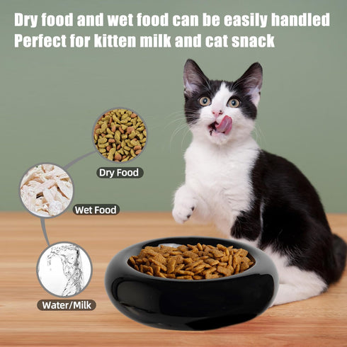 6.1 Inch Cat Bowls, 7 oz Ceramic Cat Food Bowl for Whisker Fatigue Relief, Anti-Vomiting