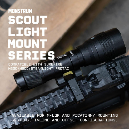Monstrum Scout Light Mount Series, Compatible with Surefire M300/M600 Series/Streamlight Protac Series