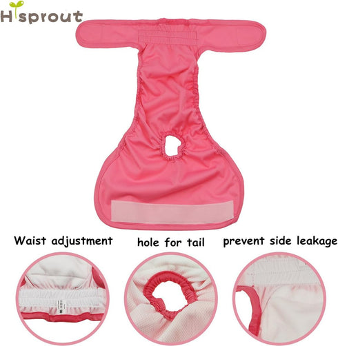 Female Dog Diaper, Reusable Washable Durable Absorbent Cloth Doggie Pants, Size S2