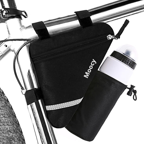MOOCY Ultralight Reflective Bicycle Triangle Frame Bag with Water Bottle Pouch