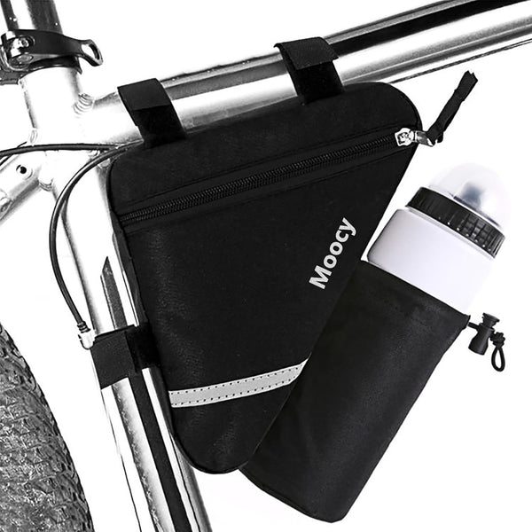 MOOCY Ultralight Reflective Bicycle Triangle Frame Bag with Water Bottle Pouch