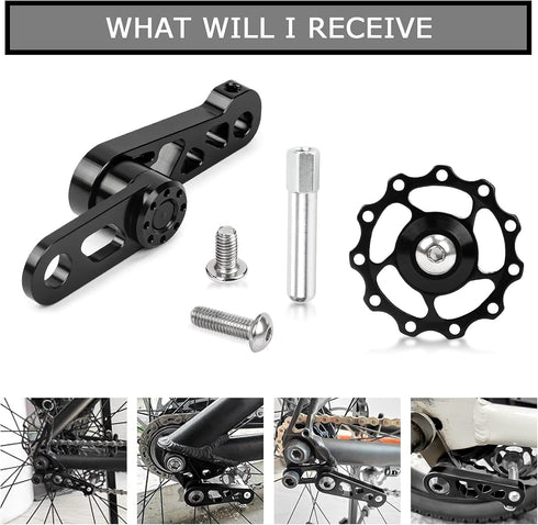 psler Bike Chain Tensioner with Derailleur Hang, Chain Guide for Folding Bicycle Accessories