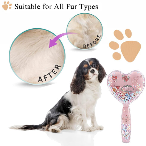 Small Dog Brush, Soft Dog Grooming Comb for Shih Tzus, Yorkies, Maltipoos, Maltese, Love Shape Puppy Massaging Pet Hair