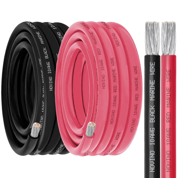 NOVINO 10 Gauge Marine Wire 10 AWG Marine Grade Wire Include 10 Gauge