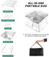 Odoland Folding Campfire Grill, 304 Stainless Steel Barbeque Grill, Portable Camping Grill with Carrying Bag