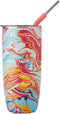 S'well Stainless Steel Tumbler with Straw, 24oz Marble Swirl, Triple Layered Vacuum Insulated Container