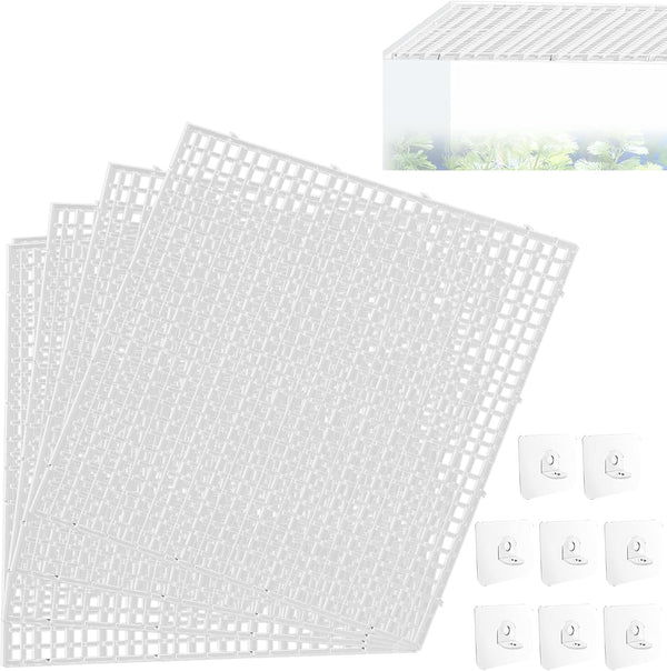 4 PCS Aquarium Lid Hood, Fish Tank Top Cover to Prevent Fish from Jumping Out and Reptile Pets from Escaping
