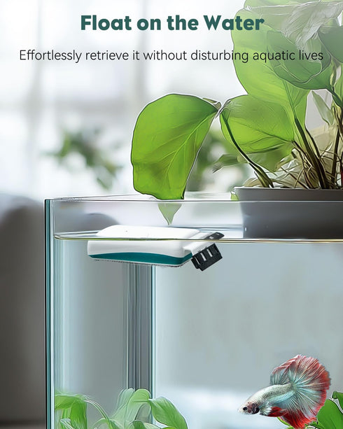 2 1/4-1/2 Inch Pawfly Strong Magnetic Fish Tank Cleaner Aquarium Magnetic Glass Cleaner Brush with Detachable Scrapers