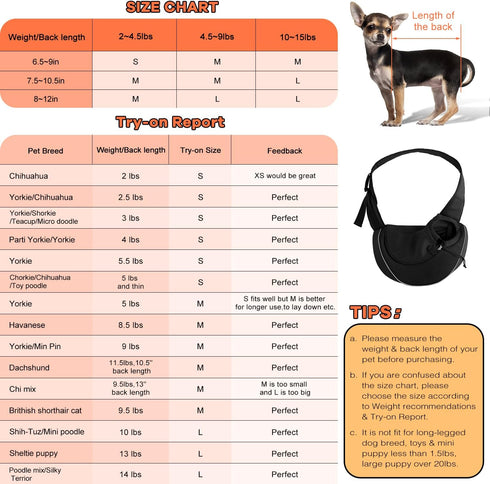 YUDODO Breathable Mesh Pet Dog Sling Carrier for Dogs and Cats