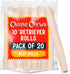 Canine Chews 10" Dog Rawhide Retriever Rolls, 20 Pack - 100% USA-Sourced Natural Beef Chews for Large Dogs