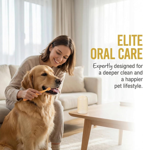 Set TOYANDONA Pet Toothbrush Soft Silicone Dual-Headed Toothbrush for Cats and Small Dogs Puppy Tooth Brushing Kit