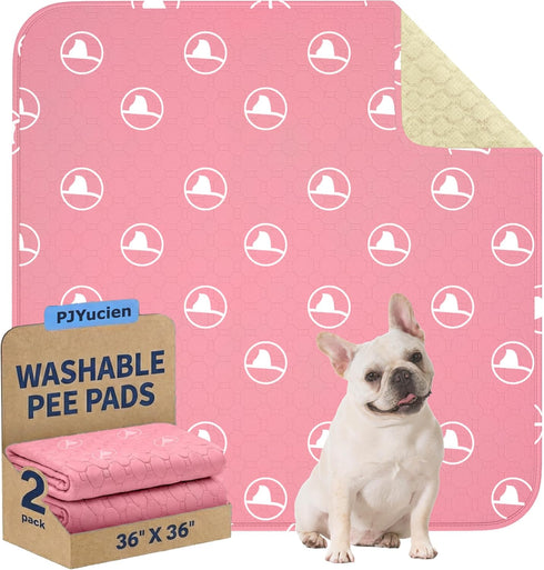 PJYuCien 2 Pack Non-Slip 36"x36" Pet Playpen Mat with 3-Layer Comfort, Reusable