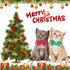 ADOGGYGO Christmas Cat Collar Breakaway with Bowtie Bell - 2 Pack Santa Snowflake Xmas Kitten Collar with Removable