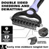 Augwind 3PCS Self Cleaning Slicker Brush & Pet Grooming Rake & Flea Comb for Dogs,Cats and Horses | Double-Sided