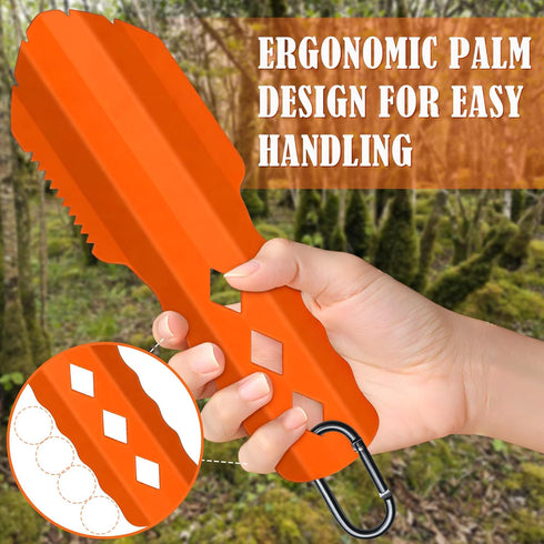 PLACHIDAY 3-in-1 Backpacking Ultralight Trowel, Durable Aluminum Shovel & Potty Tool with Ergonomic Handle for Hiking