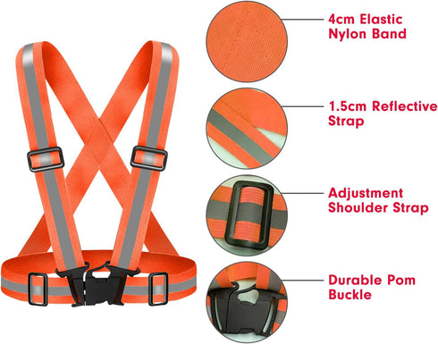 High Visibility Reflective Vest - Adjustable Safety Vest for Walking, Jogging, Hiking, Night Cycling