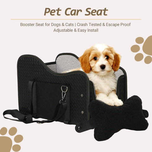 Volodya 15 lbs 2 Summer/Winter Dog Car Seat for Small/Medium Dogs Under with Replaceable Dual-Sided Cushions, Portable