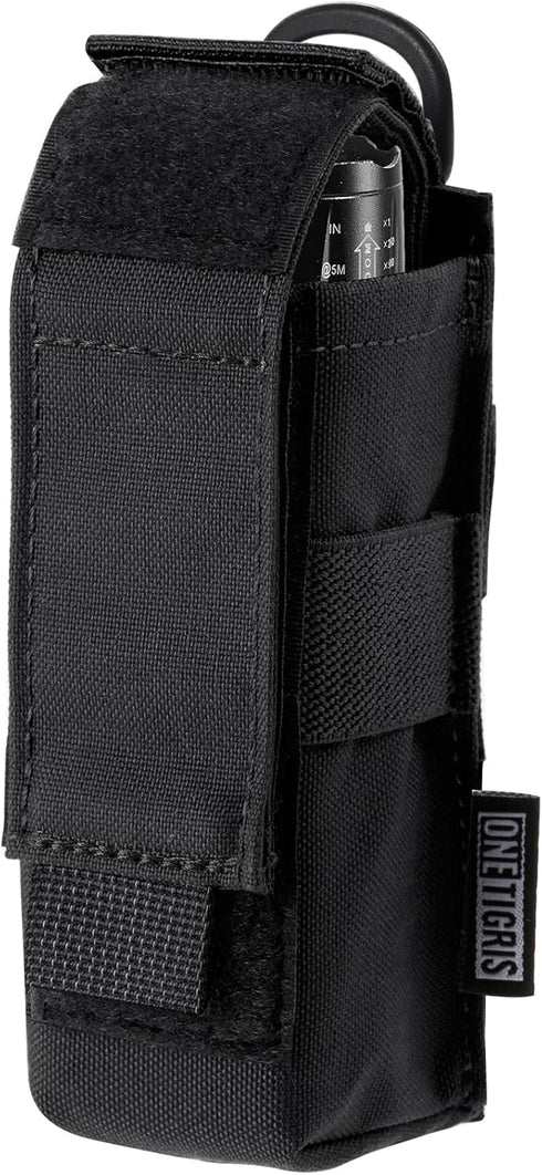OneTigris Flashlight Holster - Molle Flashlight Holder Pouch for Belt, Tactical Flashlight Holder Made of 1000D Cordura