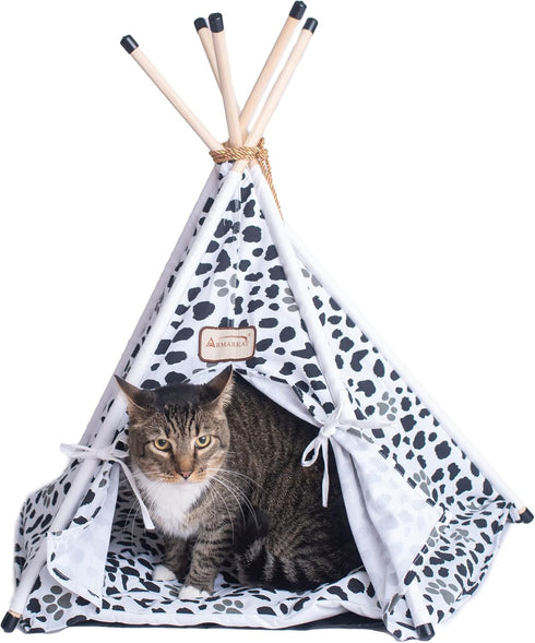 Armarkat C46 Cat Bed, One Size, White and Black, Cozy Sleeping Space for Cats