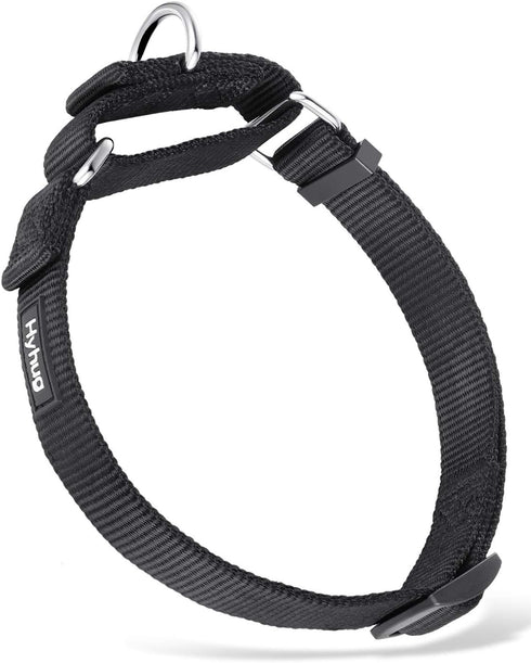 Heavy Duty Anti-Escape Martingale Collar for Large Breeds Dogs - Daily Use Walking Training (Large, Black)