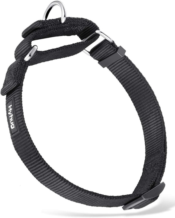 Heavy Duty Anti-Escape Martingale Collar for Large Breeds Dogs - Daily Use Walking Training (Large, Black)