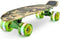Hurtle Standard Mini Cruiser Skateboard - 6'' PP Deck, Complete Double Kick Board with LED Light Wheels