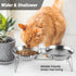 Elevated Cat Bowls, 5.9 Inch Wide Stainless Steel Food Bowls with Metal Stand, Raised Dish for Cats & Kittens, Whisker