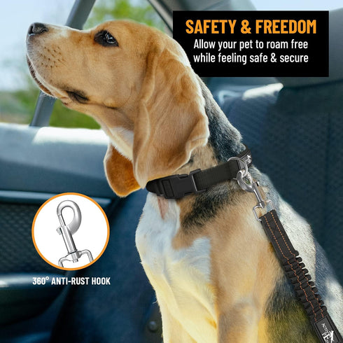 Active Pets Dog Seatbelt, Adjustable Safety Dog Seat Car Harness, Dog Seat Belt for Pets - Durable Dog Seatbelts