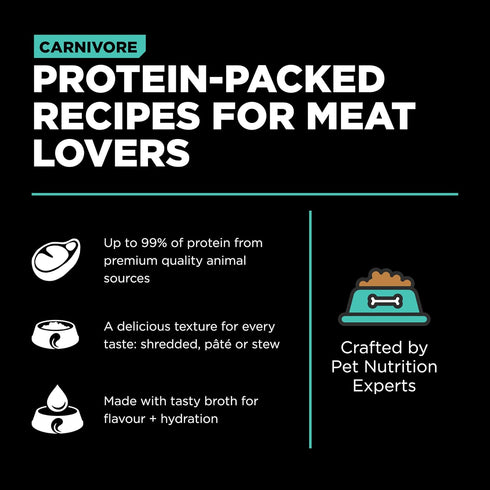GO! SOLUTIONS Carnivore Protein Rich Wet Dog Food - Grain Free Chicken, Turkey and Duck Stew, 12.5 oz