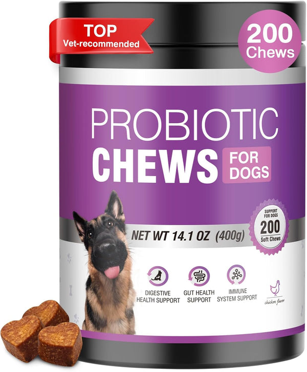 Probiotics for Dogs 200pcs Dog Probiotics for Digestive Health Digestive Enzymes and