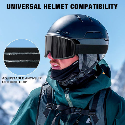 Ski Goggles OTG for Men Women, Anti-fog UV Protection Snowboard Goggles for Adult Youth