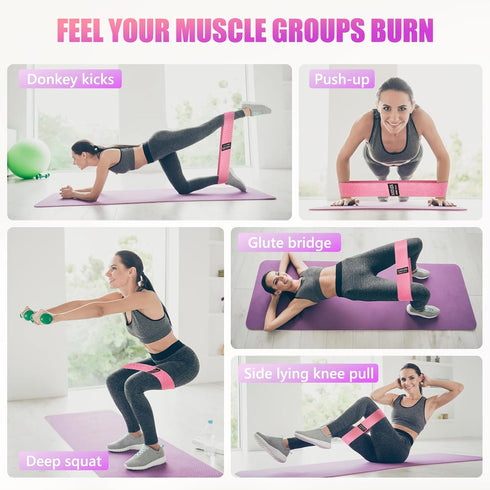 Resistance Bands for Working Out, 3 Levels Elastic Stretch Bands for Women & Men, Carry Bag for Physical Therapy