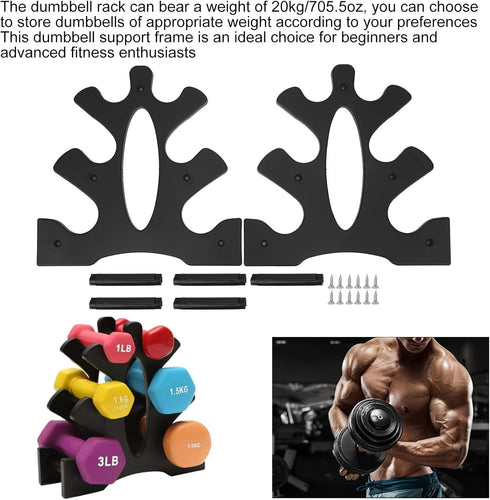 Home Workout Dumbbell Rack, 3 Tier Organizer Bracket for Weights, Tree Shape Dumbbell Display Hanger