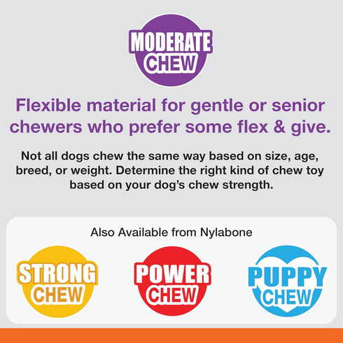 35 lbs, 1 Count Nylabone Oval Ring Flexi Chew Toy for Dogs, Flexible Dog Toys for Moderate & Gentle Chewers, Chicken