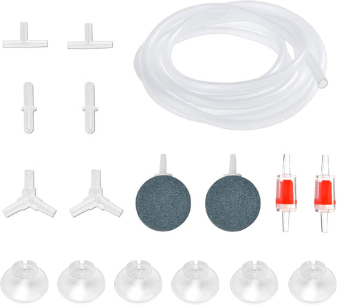 15 Feet Airline Tubing, Standard Aquarium Air Pump Accessories with Air Stone Disc and Connectors