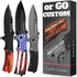 Grand Way Spring Assisted Pocket Knife, American Flag Tactical Knife for Men and Boys, Folding Knife