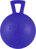 Jolly Pets Tug-n-Toss Heavy Duty Dog Toy Ball with Handle, 4 Inches/Petite, Blue for Small Breeds