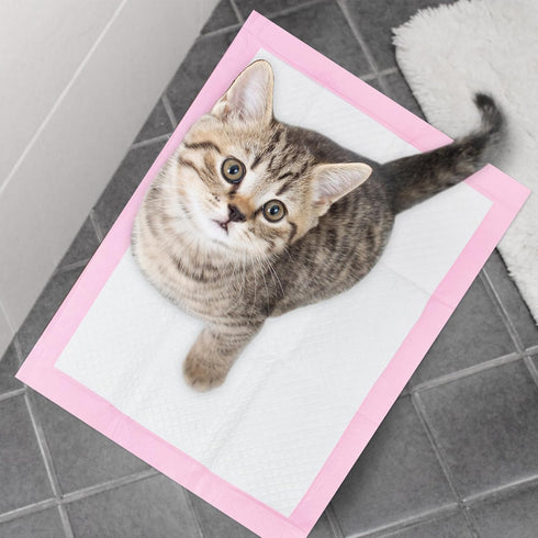 JONYEE 4-Layer 13 17 -Pink(25 Count) Basics Dog and Puppy Pee Pads with Leak-Proof and Quick-Dry Design for Potty
